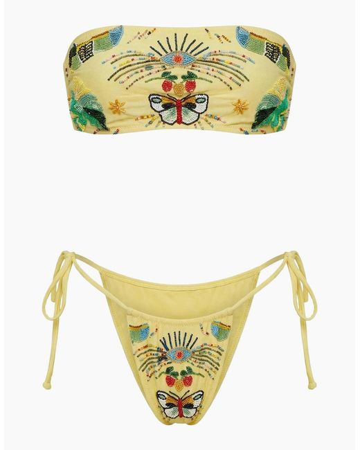 Oceanus White Clover Bikini Bottom