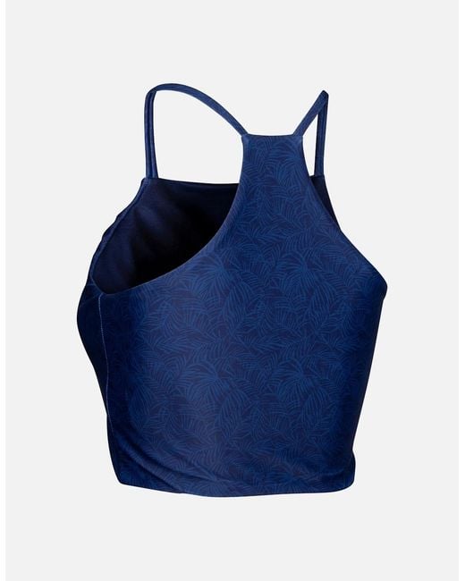 Trespass Blue Ladies Harlow Palm Leaf Swim Top