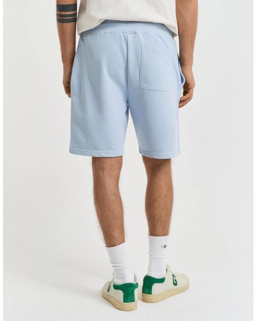 Gant Blue Regular Fit Shield Logo Sweat Shorts for men