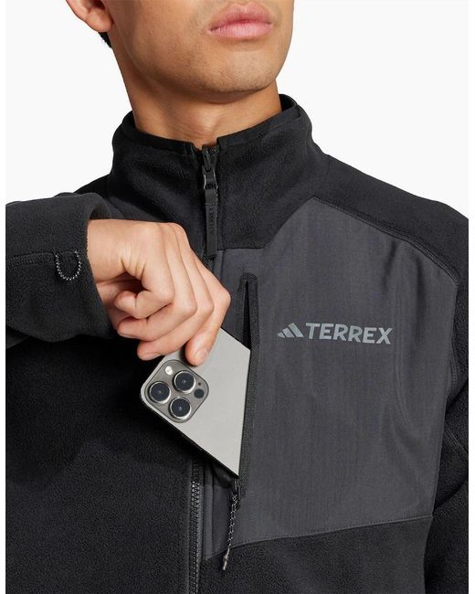 Adidas Black Mt Fleece Jkt for men