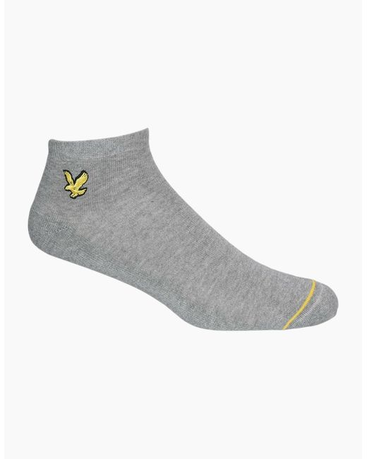 Lyle & Scott White Ankle Socks Stretch Trainer 3X Pack Cotton Sports Socks 7-11 for men