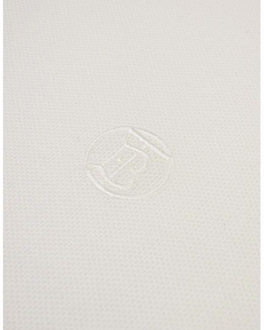 Burberry White Icon Stripe Collar Polo for men