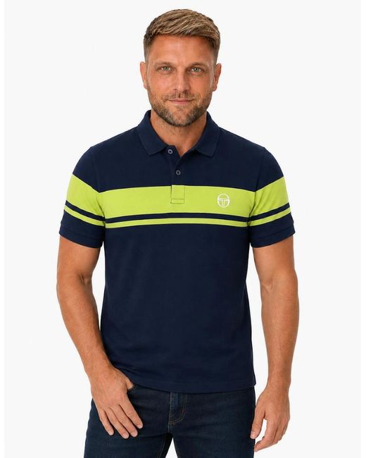 Sergio Tacchini Blue Young Line Polo Shirt Maritime/Celery for men