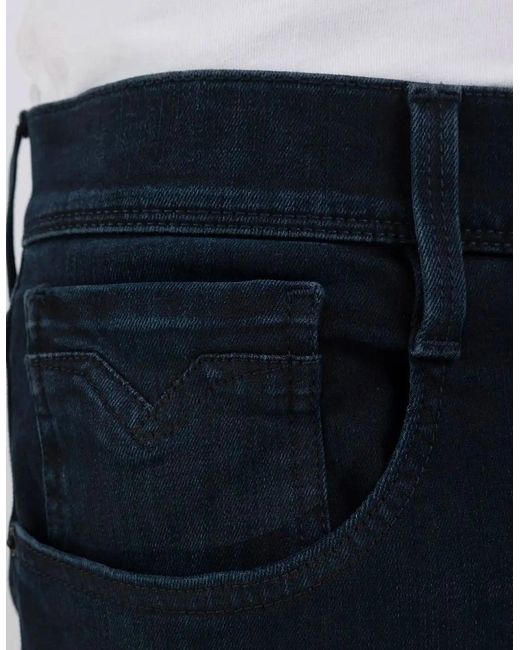 Replay Blue Hyperflex Eco Plus Sustainable Denim Anbass Slim Fit Jeans Dark 007 for men