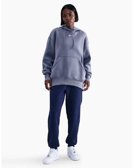 Nike Blue Sportswear Phoenix Fleece Over Oversized Pullover Hoodie