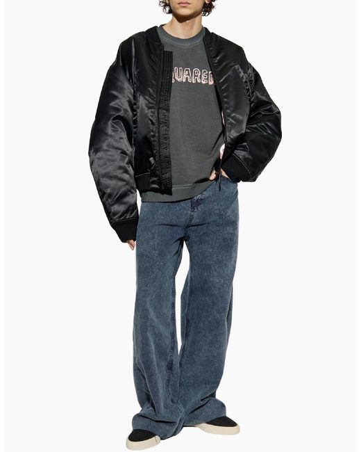 DSquared² Gray Best Fade Logo Charcoal Sweatshirt for men