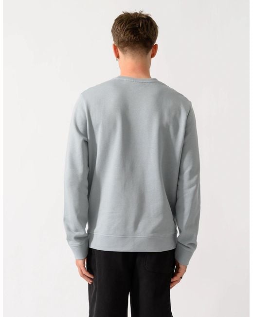 Boss Gray Boss Westart Crew Neck Sweatshirt With Logo Patch for men
