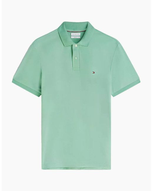 Tommy Hilfiger Green Liquid Cotton Reg Polo L1A Cut Grass for men