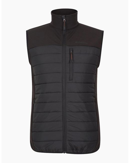 Mountain Warehouse Black Turbine Ii Hybrid Padded Gilet for men
