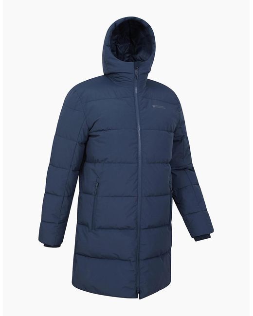 Mountain Warehouse Blue Vortex Longline Padded Jacket for men