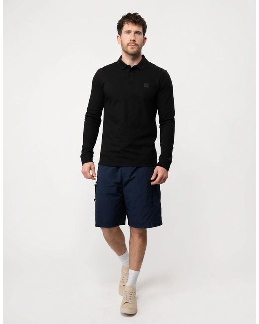 Boss Black Boss Passerby Long Sleeve Stretch-Cotton Polo Shirt With Logo Patch Nos for men