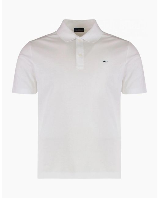 Paul & Shark White Double Cotton Piquè Polo Shirt for men