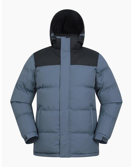 Mountain Warehouse Blue Snow Borg Lined Padded Jacket for men