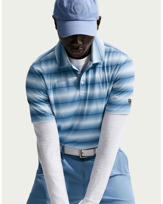 Nike Blue Collared Neck Short Sleeve Polo Shirt for men