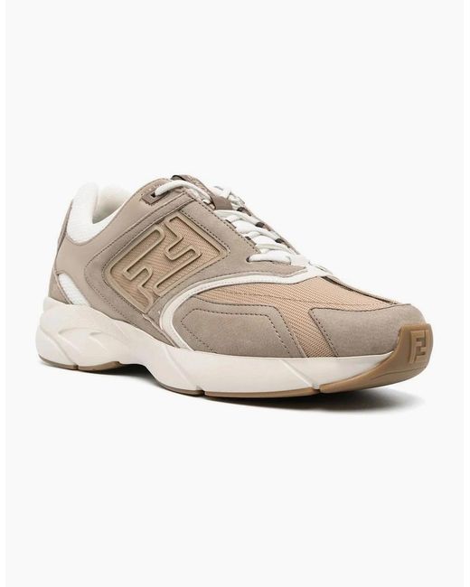 Fendi White Ff Runner Sneakers for men