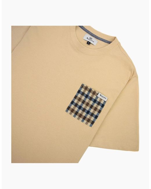 Aquascutum Natural Active Club Check Pocket T Shirt 03 for men