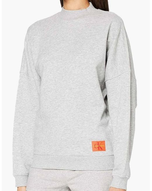 Calvin Klein Gray Monogram Pyjama Top, Heather