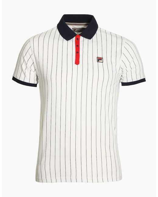 Fila White Bb1 Classic Stripe Polo Shirt for men