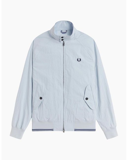 Fred Perry Blue Crinkle Harrington Jacket Dusky for men