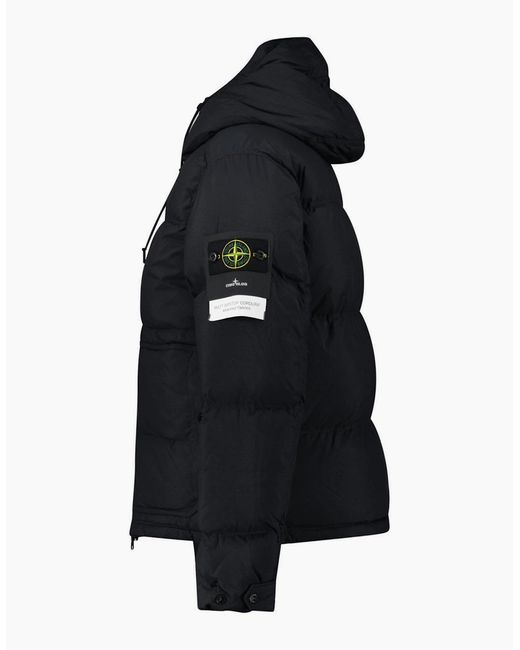 Stone Island Black Down Matte Ripstop Cordura Advanced Fabric Parka for men