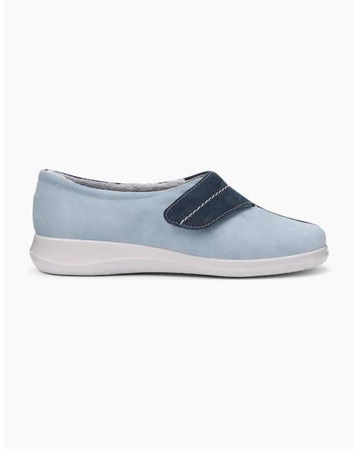 Hotter Blue Wrap Slippers