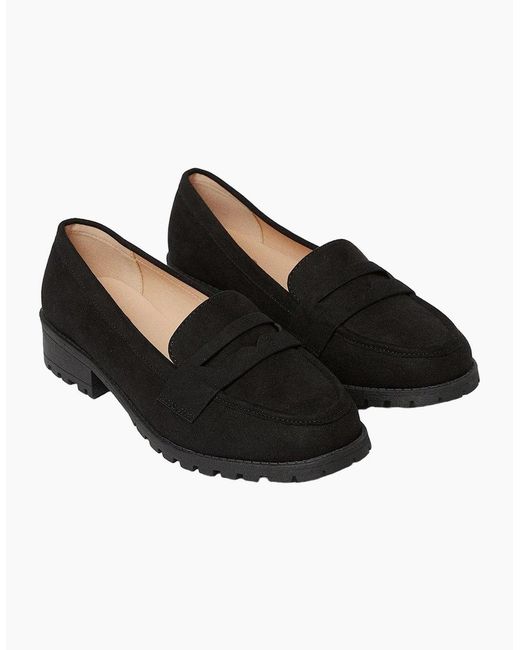 Dorothy Perkins Black Ladies Leoni Wide Penny Loafers