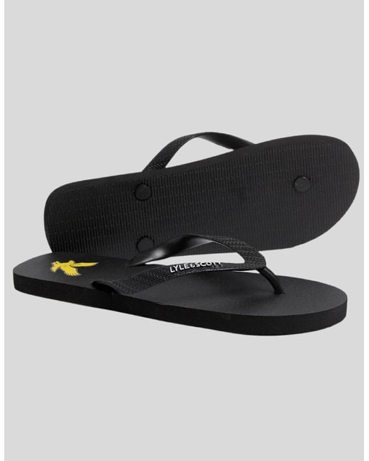 Lyle & Scott Black Flip Flop for men