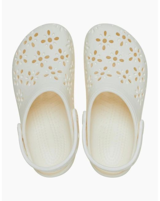 CROCSTM White Classic Floral Cut Out Clogs