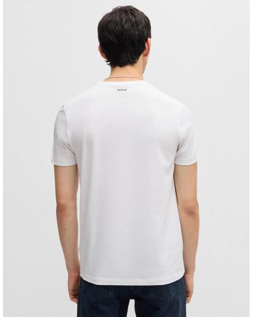 Boss White Hugo Round Two-Pack Of Slim-Fit T-Shirts for men