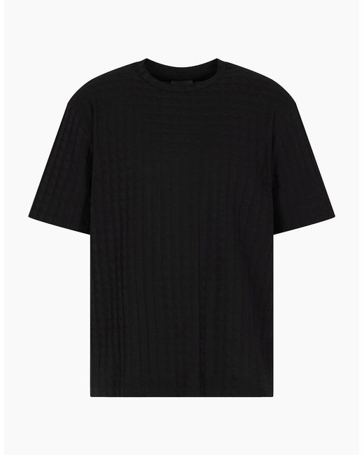 Emporio Armani Black Branded Cotton T-Shirt for men