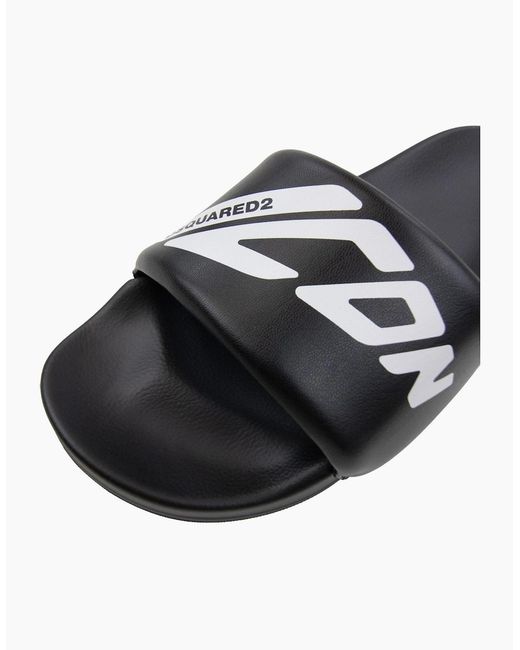DSquared² Black Icon New Generation Slides for men