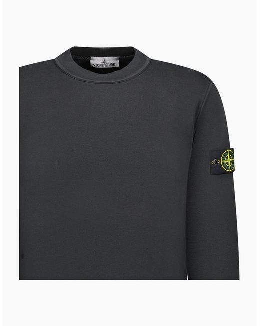 Stone Island Gray Old Effect Crewneck Sweatshirt for men