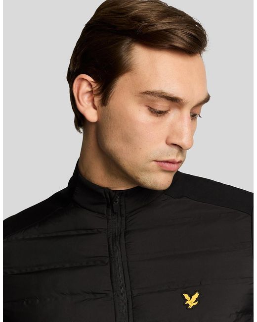 Lyle & Scott Black Hybrid Water Resistant Quilted Jacket for men