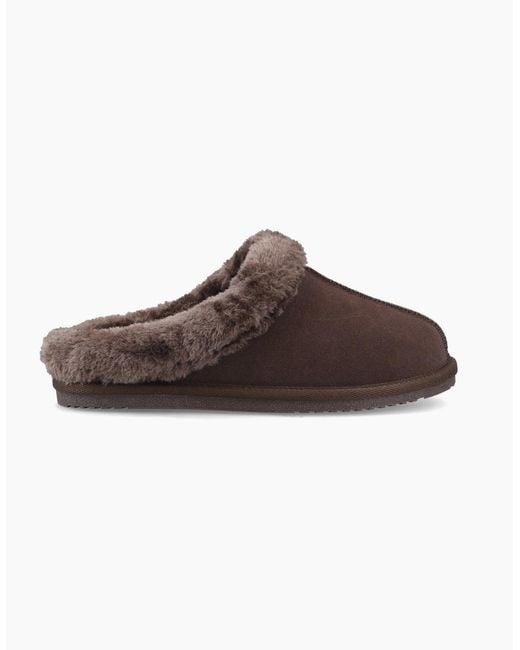 Hush Puppies Brown Amara Suede Chocolate Slippers