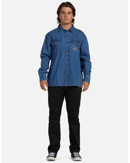 Billabong Blue Bong Days Long Sleeve Shirt for men