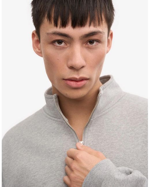COLORFUL STANDARD Gray Organic Quarter Zip Sweatshirt for men