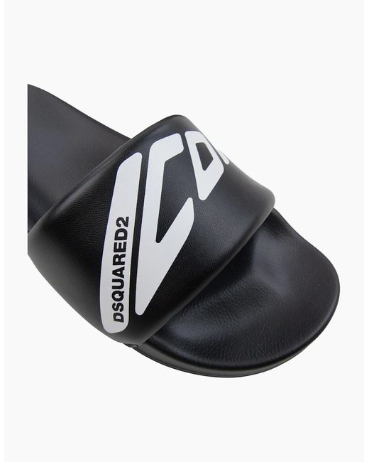 DSquared² Black Icon New Generation Slides for men
