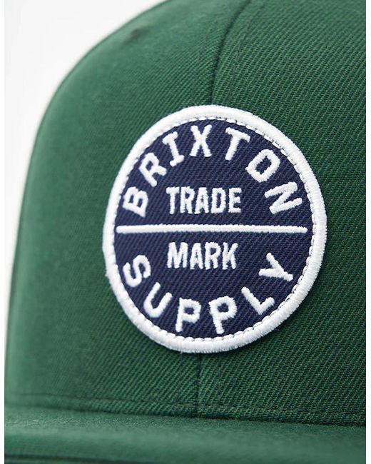 Brixton Green Oath Iii Pine Needle Snapback for men