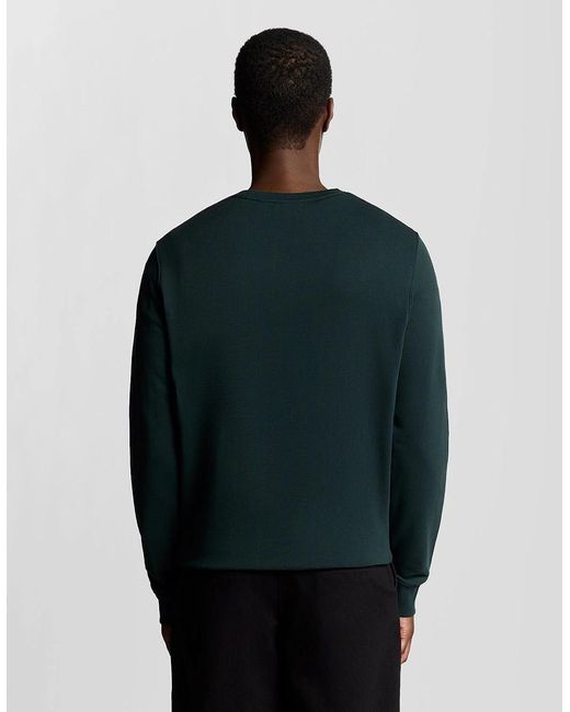 Lyle & Scott Green Cotton Crew Neck Sweatshirt for men