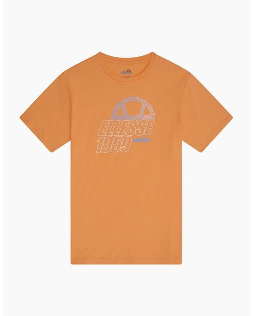 Ellesse Orange Blakeney Printed Logo Crew Neck Short Sleeve T-Shirt for men