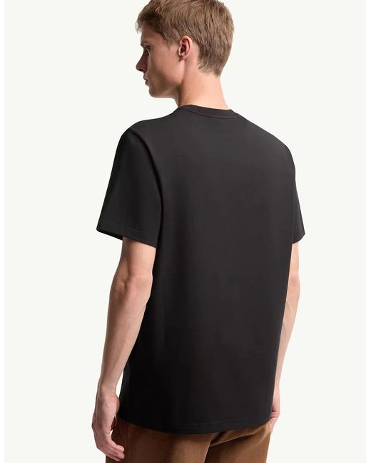 Moncler Black Branded Cotton T Shirt for men