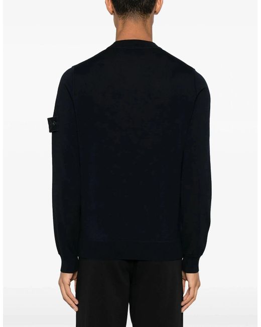 Stone Island Black Ghost Compass Badge Sweater for men