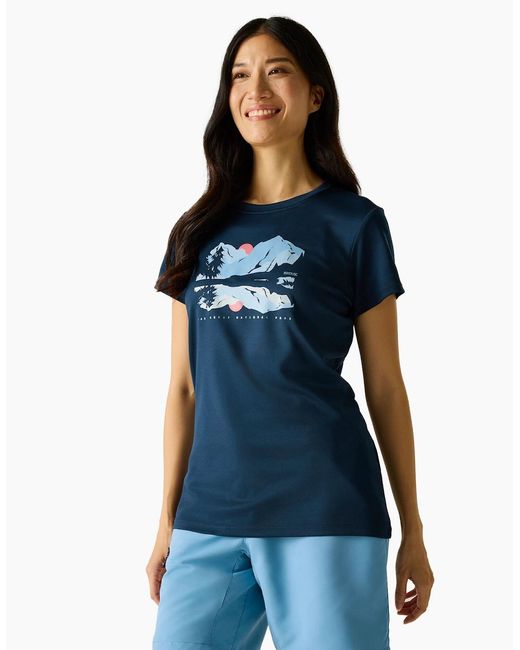 Regatta Blue Ladies Mountain Scene T-Shirt