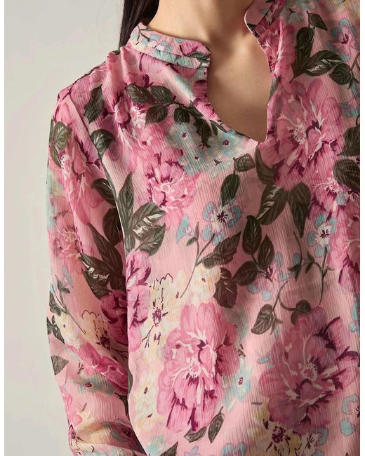 James Lakeland Red Peony Print Blouse
