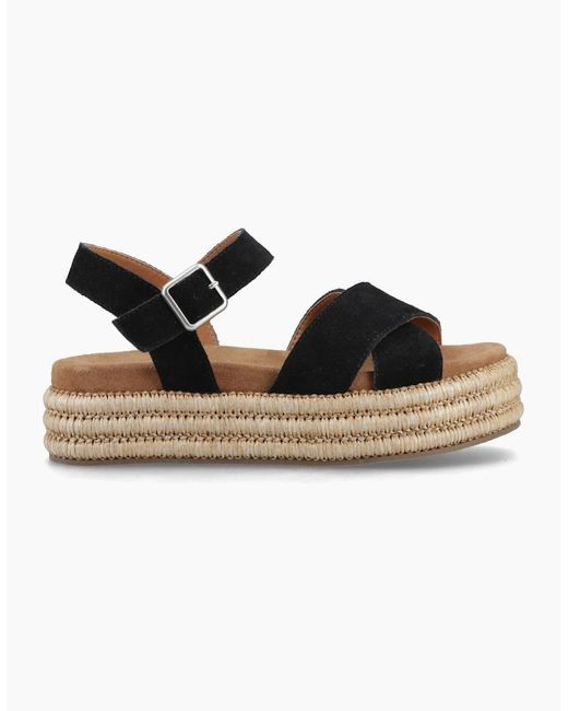 Hush Puppies Black Rosa Raffia Sandals
