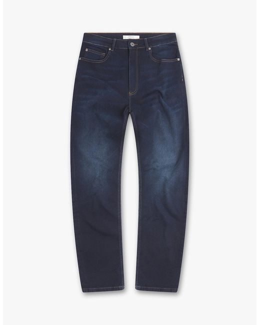 Vingt Quatre Denim Blue Vingt Quatre Taper Fit Rinse Jeans for men