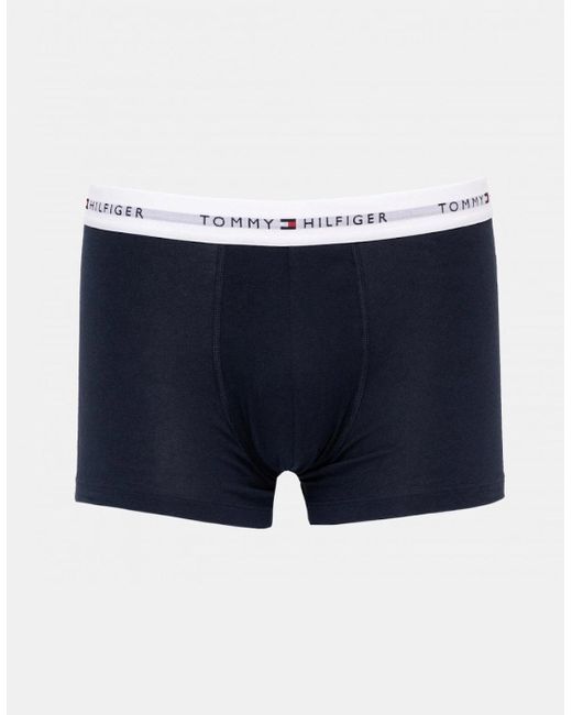 Tommy Hilfiger Black 3 Pack Colour Waistband Trunks for men