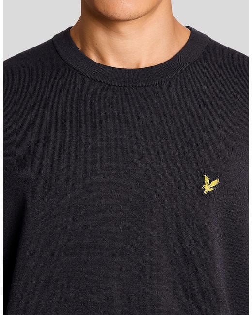 Lyle & Scott Blue Relaxed Fit Knitted T-Shirt for men