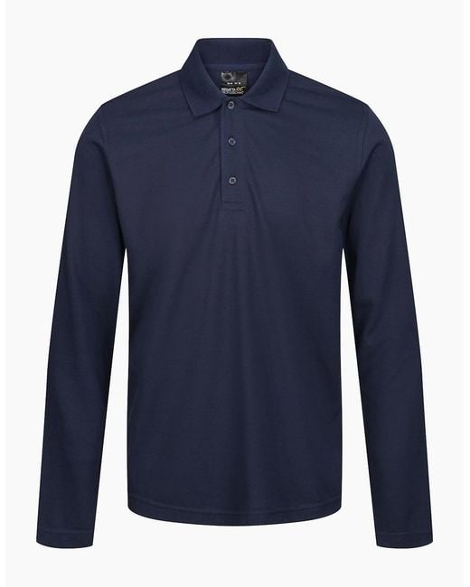 Regatta Blue Professional Long-Sleeved Polo Shirt for men