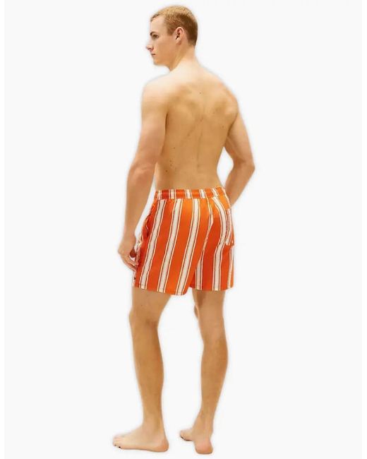 Tommy Hilfiger Orange Sunset Stripe Print Swim Shorts, Brilliant for men